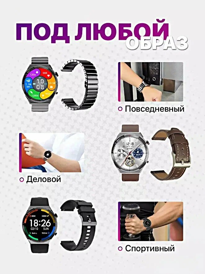 Умные часы DT3 MAX ultra / Смарт часы Уведомления iOS Android, черные