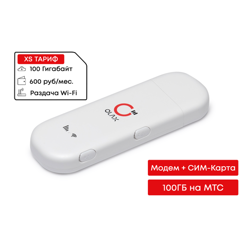 Модем 4G WiFi с сим картой 100 ГБ прошитый 4g lte wi fi модем olax u90 с антенной