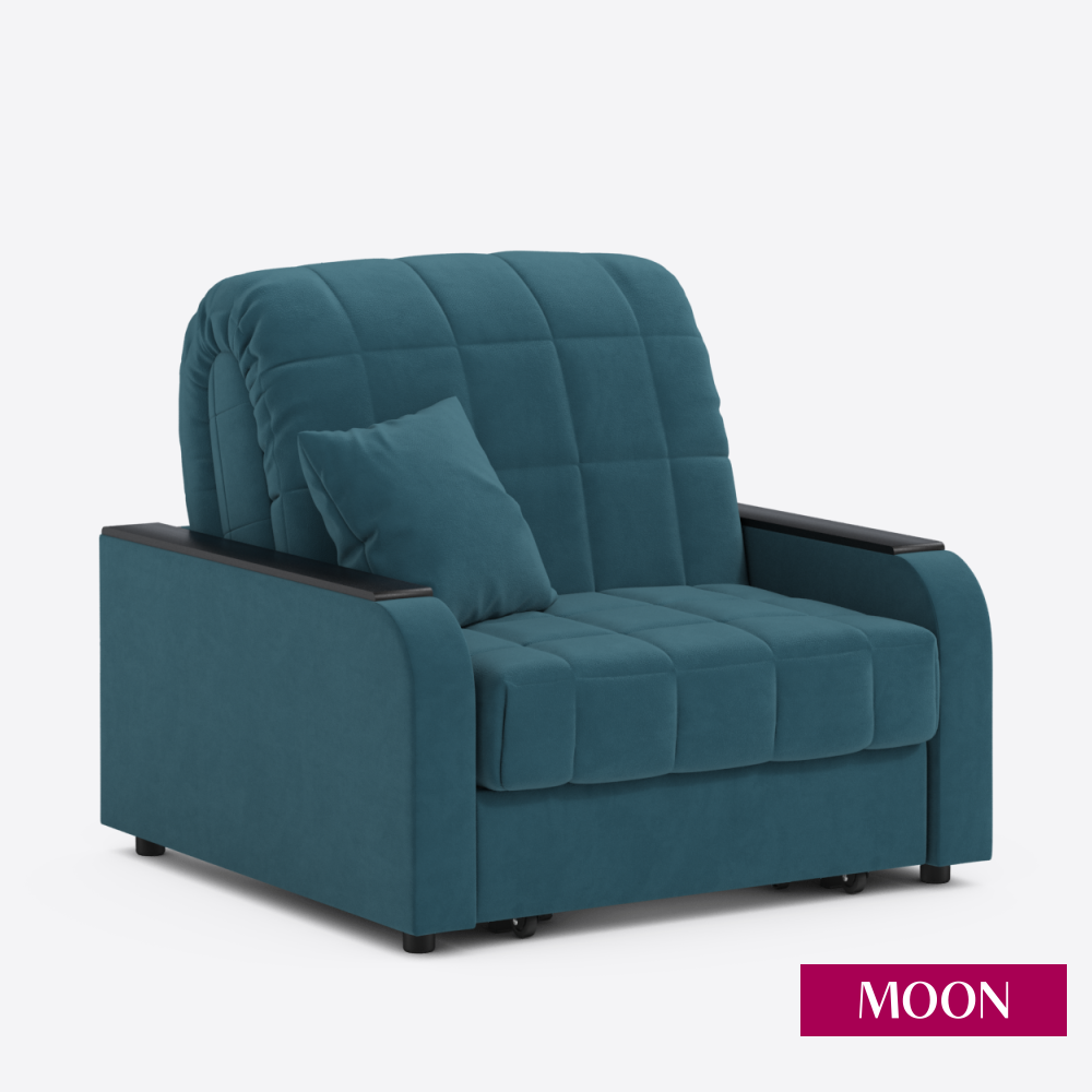 Кресло кровать для дома, синий, Аккордеон MOON FAMILY 044, 103х104х90 см (арт Z000081), Эксклюзивная пена UniqFoam