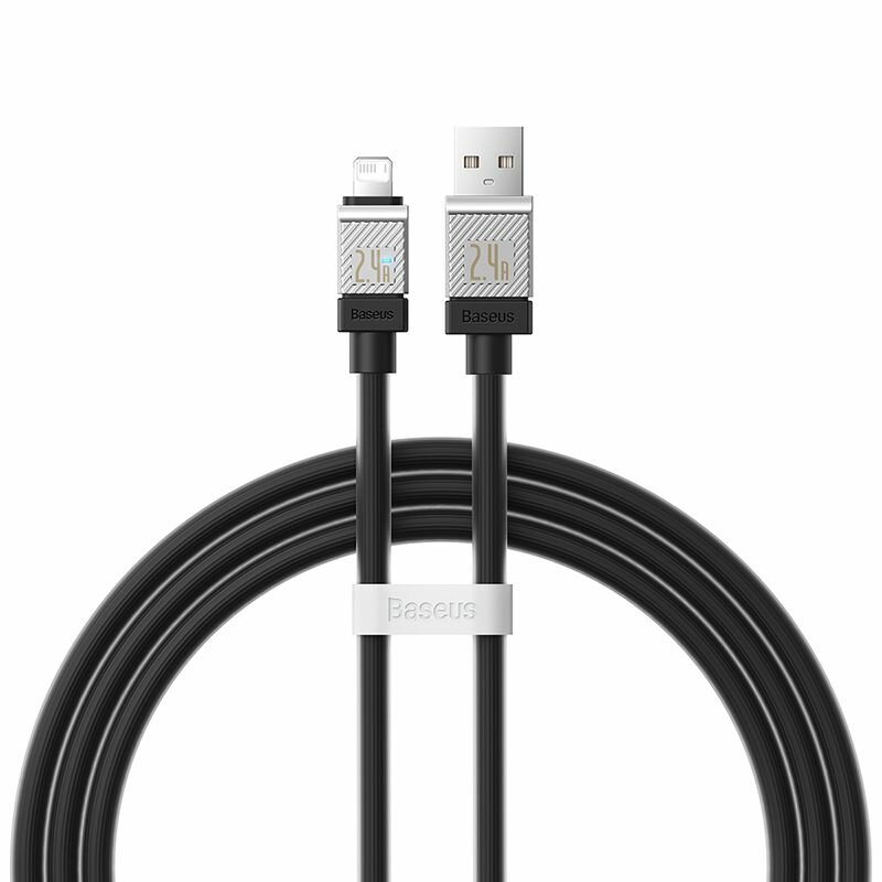 Кабель USB BASEUS CoolPlay Series Fast Charging, USB - Lightning, 2.4А, 1 м, черный