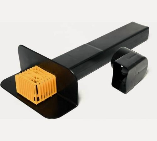 Изображение товара Парапетная (скапер) кровельная воронка Татполимер с отводом и листвоуловителем ТП-01. П. ПП черная 30662