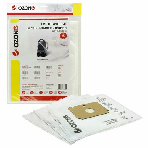 Мешки-пылесборники SE-12 Ozone синтетические для пылесоса 3 шт комплект из 10 шт 2420₽