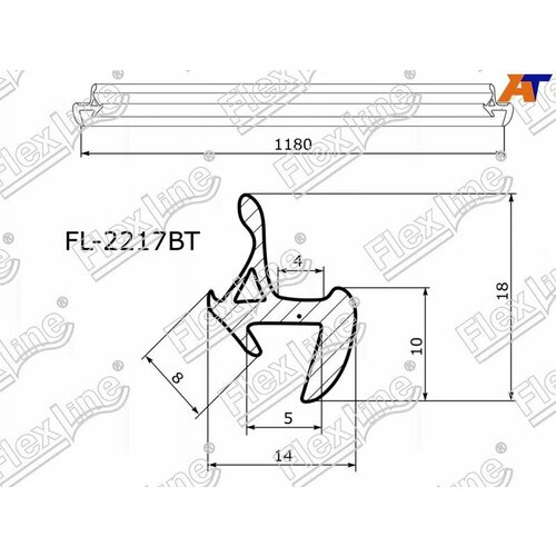 FLEXLINE FL-2217BT Молдинг лобового стекла (Сверху) Toyota RAV4 (CA20) 00-05