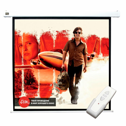Экран для проектора S'OK 1:1 настенно-потолочный, моторизованный, 250x250см, white