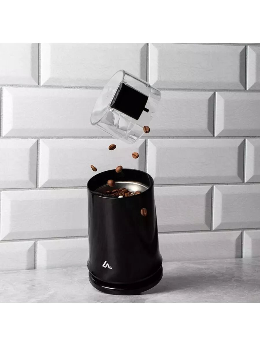 фото Кофемолка электрическая LuazON LCG-02, 120 Вт, 80 г, черная