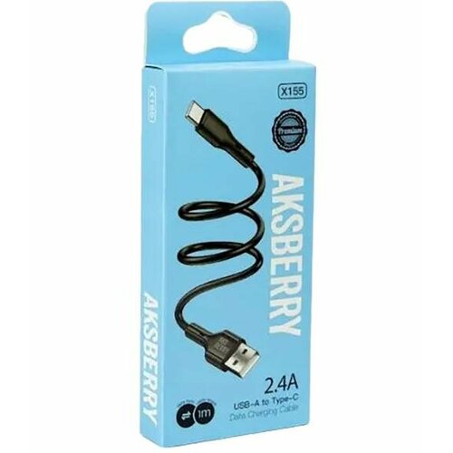 Кабель Aksberry X155 USB to Type-C 1м 24A Black 290₽