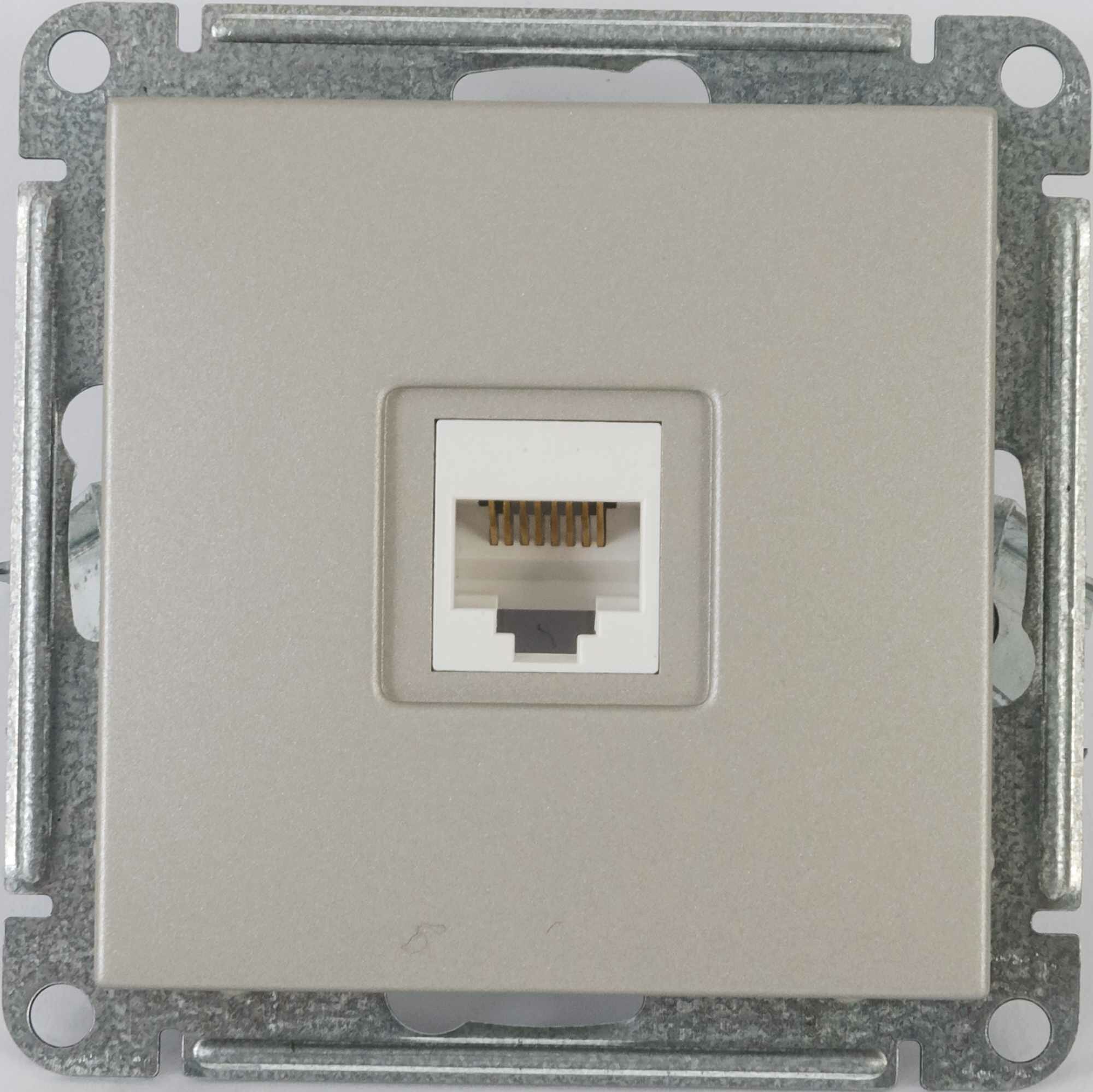 Розетка компьютерная встраиваемая Schneider Electric W59 Deco RJ45 UTP cat 5e цвет платина - фото №1