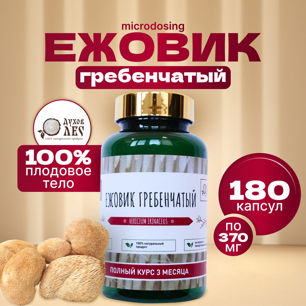 Ноотроп Духов лес гриб ежовик гребенчатый пищевой продукт 180 капсул для мозговой активности