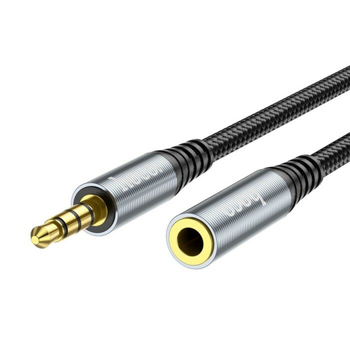 Кабель Hoco UPA20 Jack 3.5 мм (m) - Jack 3.5 мм (f) 1 м нейлон серый