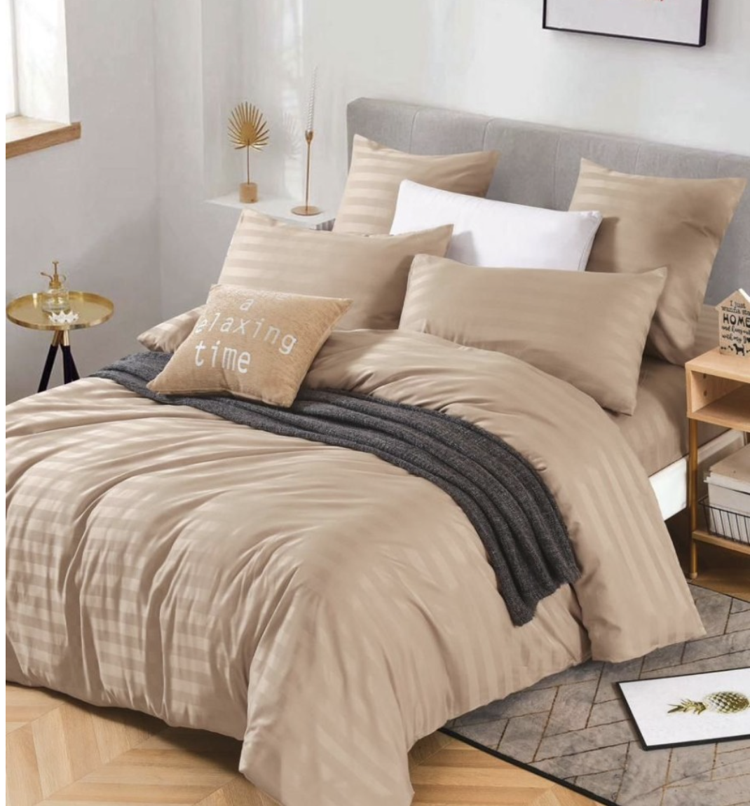 фото Комплект постельного белья MENCY Страйп Сатин, 2 спальный, фиолетовый