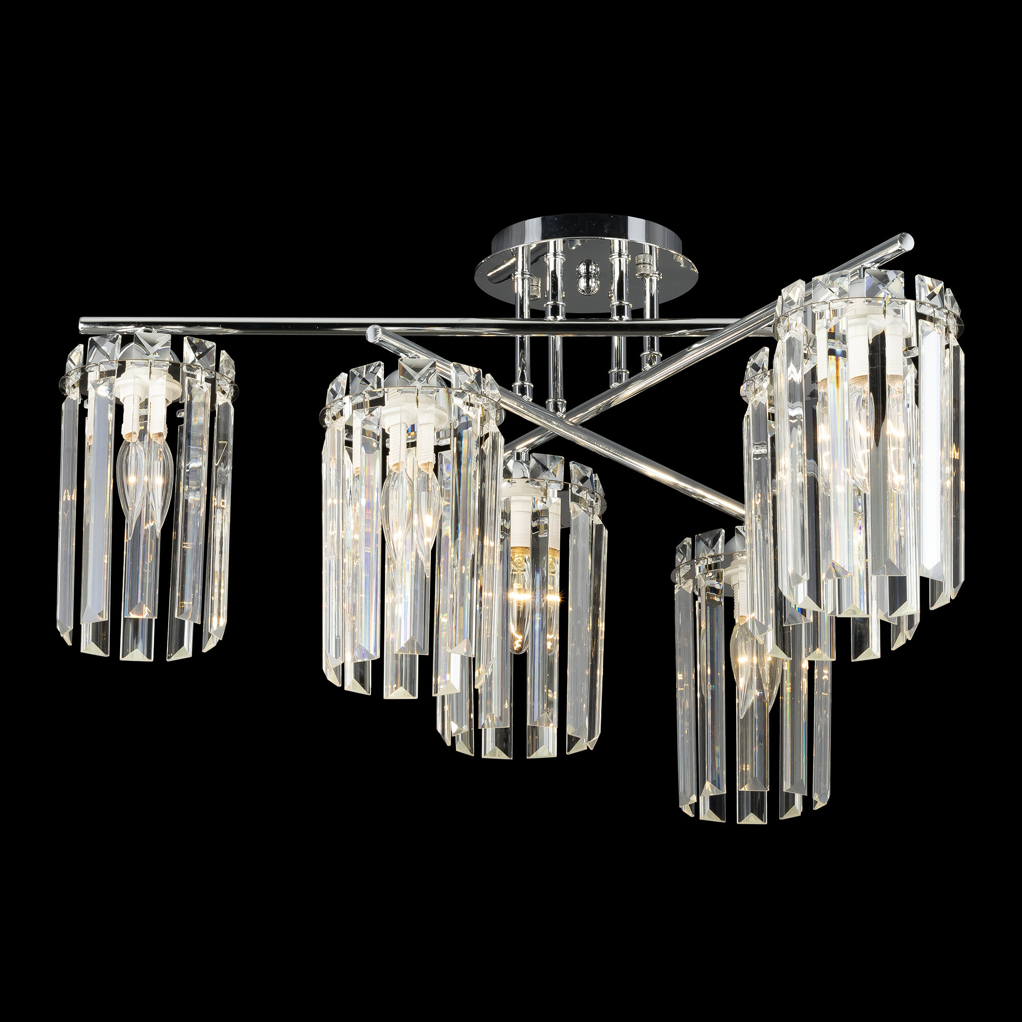 Люстра хрустальная потолочная Citilux AXIS CL313261 Хром