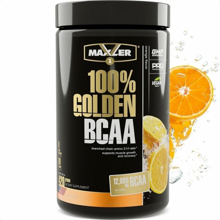 Аминокислоты Maxler 100% Golden BCAA 420 гр, Зелёное яблоко