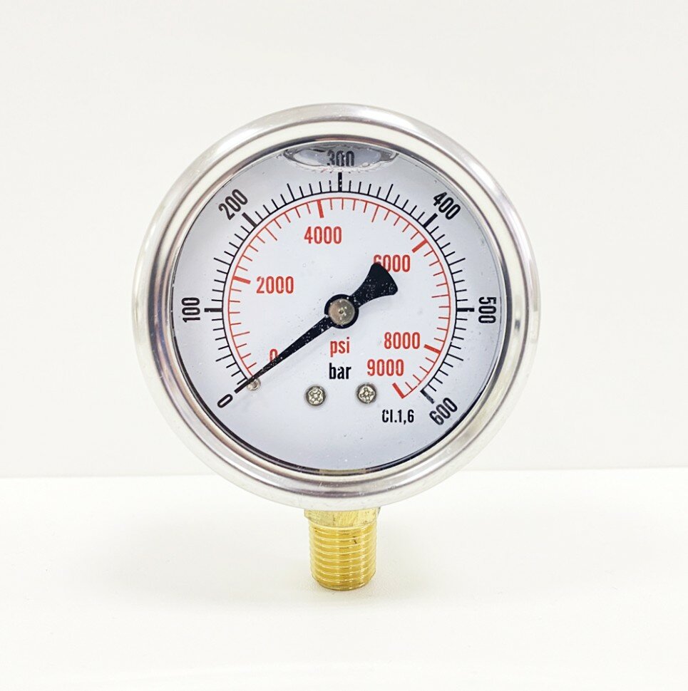 фото Манометр 600 бар (D63) с вертикальным входом