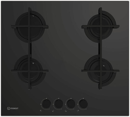 Изображение товара Газовая варочная панель Indesit INGT 61 SCC/BK 59 см, 4 конфорки электроподжиг газконтроль, черный