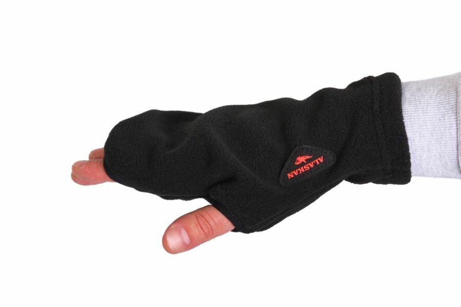 Варежки мужские флисовые митенки Alaskan Small Mittens р. L ( 22,5 см ) / варежки с открытыми пальцами / для рыбалки , охоты , туризма