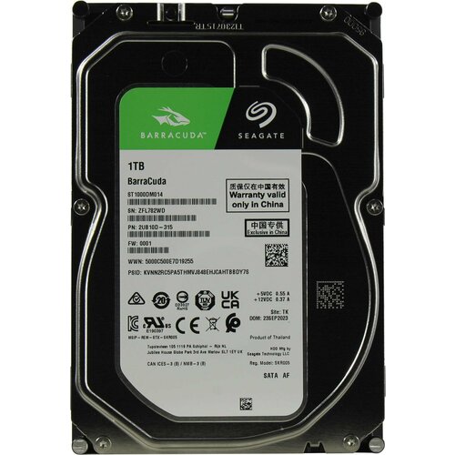 Жесткий диск HDD Seagate 1Tb Barracuda 35 ST1000DM014 8800₽