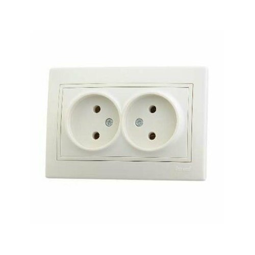 Розетка двойная без заземления Lezard Mira 701-0303-128 крем