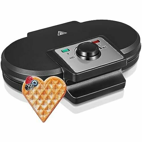 HOUSNAT Вафельница в форме сердца 1300 Вт двойная вафельница для 10 классических вафель в форме сердца антипригарное покрытие регулируемая температура тонкий дизайн вафли с двойным сердцем черный класс энергопотребления A 1752600₽