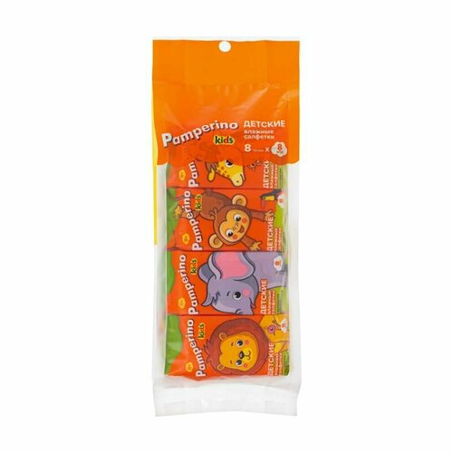 Салфетки влажные детские, Pamperino, 8 шт, в ассортименте