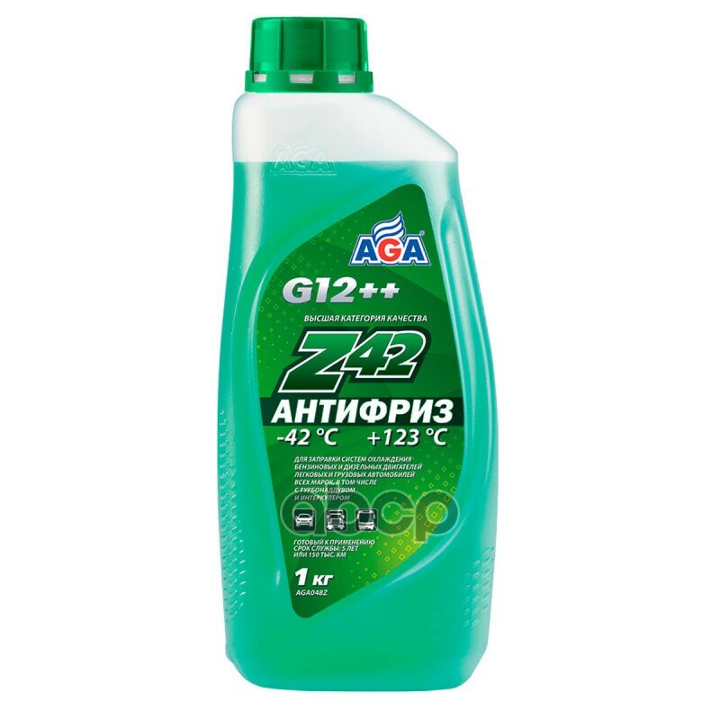 Антифриз Aga Z-42 G12++ Готовый -42C Зеленый 1 Кг Aga048z AGA арт. AGA048Z
