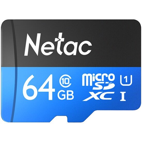 Карта памяти Netac P500 MicroSDXC 64Gb Class 10 UHS-I 80MB/s (NT02P500STN-064G-S) — фото 1