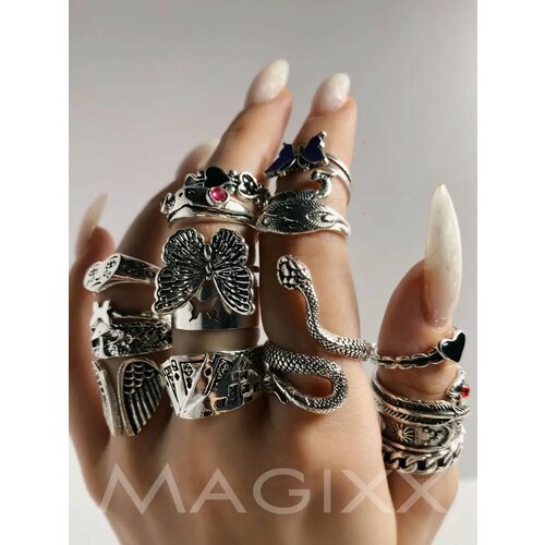 Кольцо на три пальца MAGIXX, эмаль, серебро