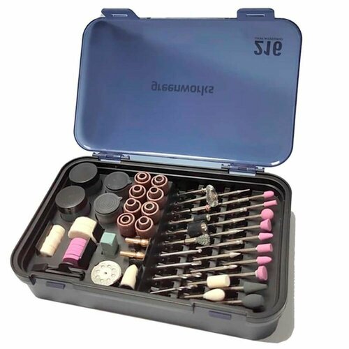 Набор оснастки для граверов Greenworks GPT-8VRT и G24RT 216 шт в кейсе 3503507 1990₽