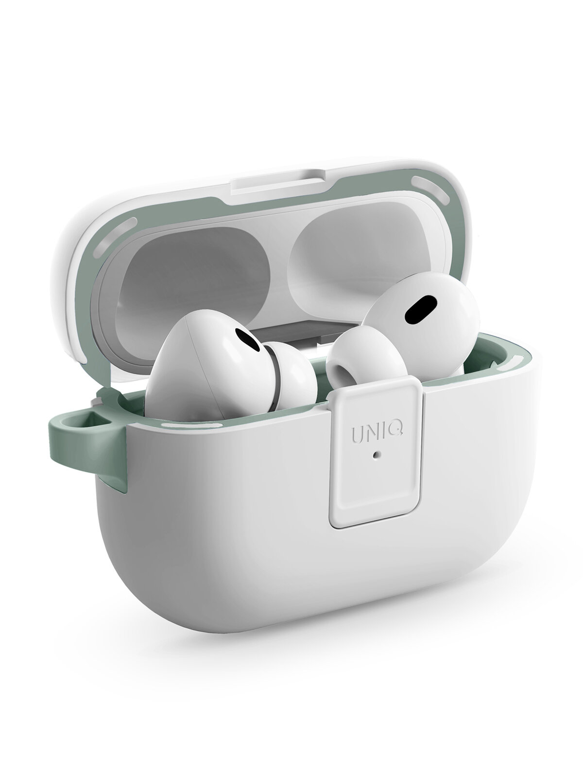 Uniq для Airpods Pro 2 чехол CLYDE Lock case Dove White/Soft Mint — фото 1