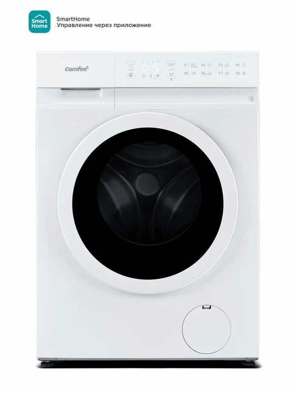 фото Стиральная машина c Wi-Fi, инверторным двигателем и функцией пара Comfee CFEP01W80B/W-RU, 8 кг