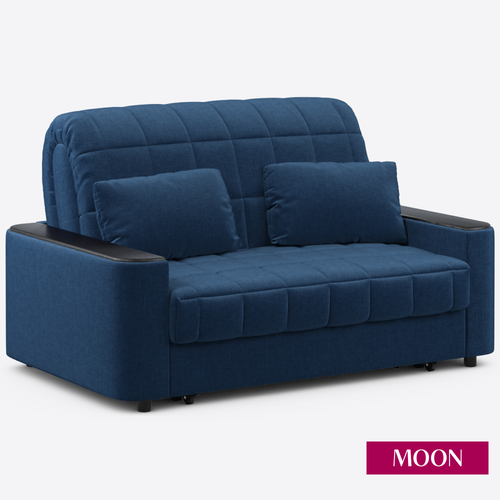 Диван-кровать на кухню раскладной в детскую синий велюр Аккордеон MOON FAMILY 018 153х104х90 см Эксклюзивная пена UniqFoam 37990₽