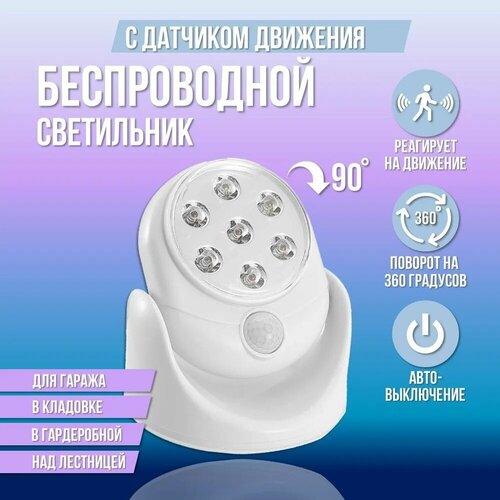 Светодиодный настенный светильник на батарейках с датчиком движения Light Angel