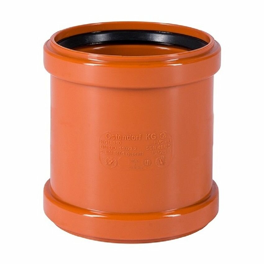 Муфта соединительная Ostendorf d:110мм стенка 3,2мм SDR41 PVC-U