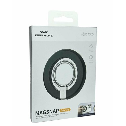 Магнитный держатель-кольцо для i-Phone Keephone MagSnap Easy Grip черный 1956₽