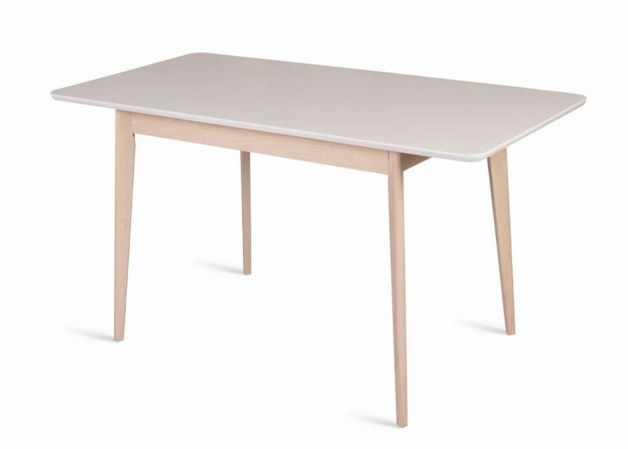 фото Стол обеденный Рэй-1200 деревянный беленый дуб/белая эмаль