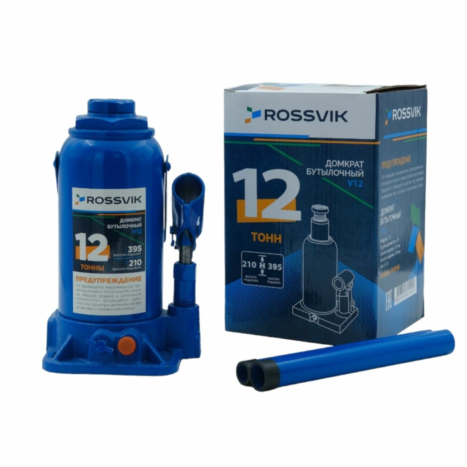 Домкрат бутылочный ROSSVIK V12, г/п 12 Т