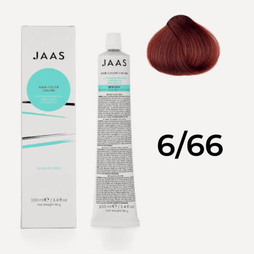 Изображение товара Крем - краска для волос профессиональная Jaas 6/66 Темный русый Интенсивно-красный 100 мл