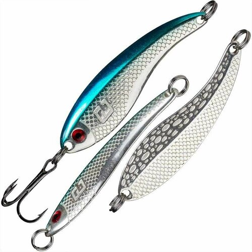 Блесна литьевая из латуни на жереха, покрыта золотом и серебром RB Кукри 13гр - 206