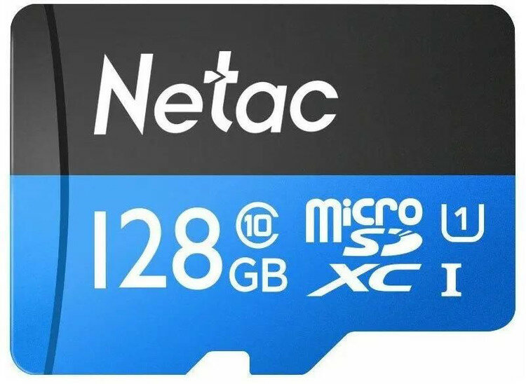 Карта памяти MicroSD Netac 128Gb Class 10 Netac P500 Standart UHS-1 + адаптер