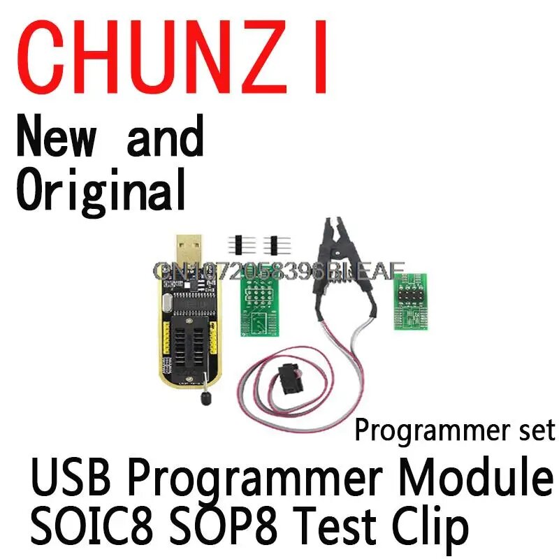 Программатор EEPROM CH341A 24 25 и тестовый зажим SOIC8 SOP8 для EEPROM 93CXX / 25CXX / 24CXX, SOIC8 SOP8 Test Clip