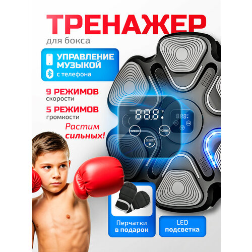 Тренажер для бокса Conflate, музыкальный, настенный, с Bluetooth, с перчатками, с подсветкой