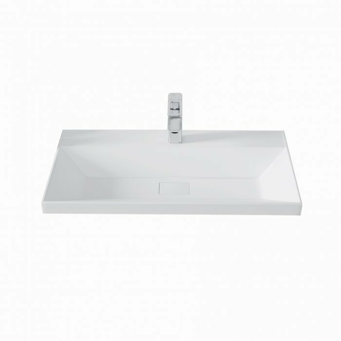 Умывальник MADERA Classica Slim 60, искусственный мрамор, встраиваемый, белый
