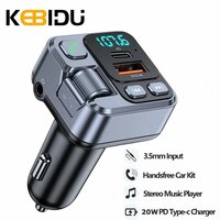 KEBIDU Bluetooth 5, 1 Автомобильный FM-передатчик MP3 стерео музыкальный плеер Громкая связь 3, 5 мм Aux беспроводной автомобильный комплект 30 Вт быстрое зарядное устройство PD, HM101