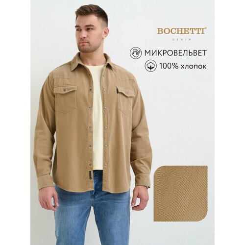 фото Рубашка bochetti, размер 54, светло-бежевый