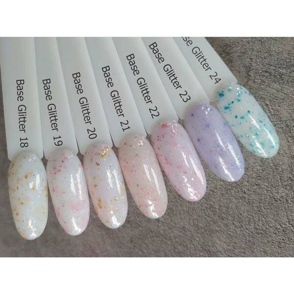 Grattol Rubber Base Glitter NO HEMA 22 - База камуфлирующая c глиттером, 9 ml — фото 1