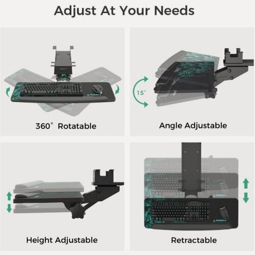 Изображение товара Крепление для клавиатуры Eureka ERK-AKB-02 с регулировкой, черный, ERK-AKB-02