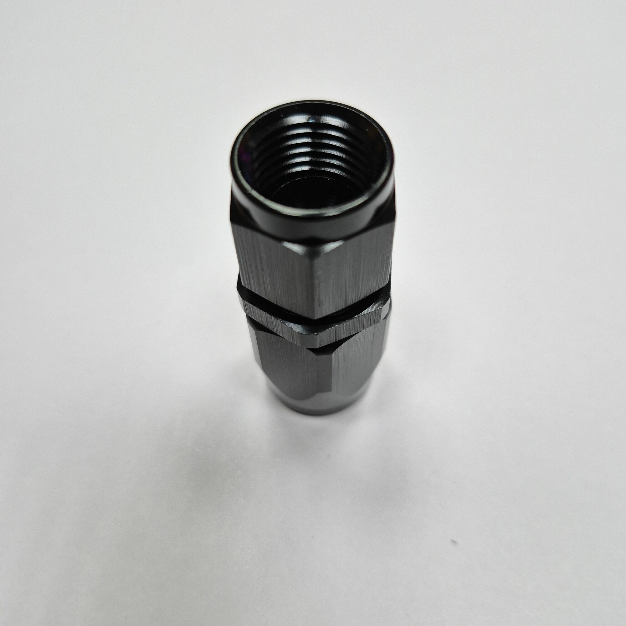 Фитинг AN8 прямой Full Flow полнопоточный черный — фото 1