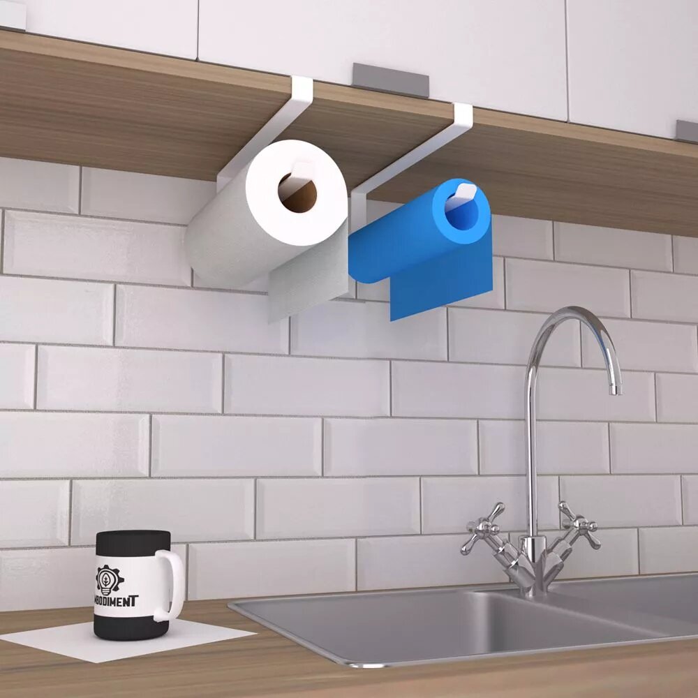 Держатель для бумажных полотенец Embodiment EMB-PTH-SH-W полочное крепление белый