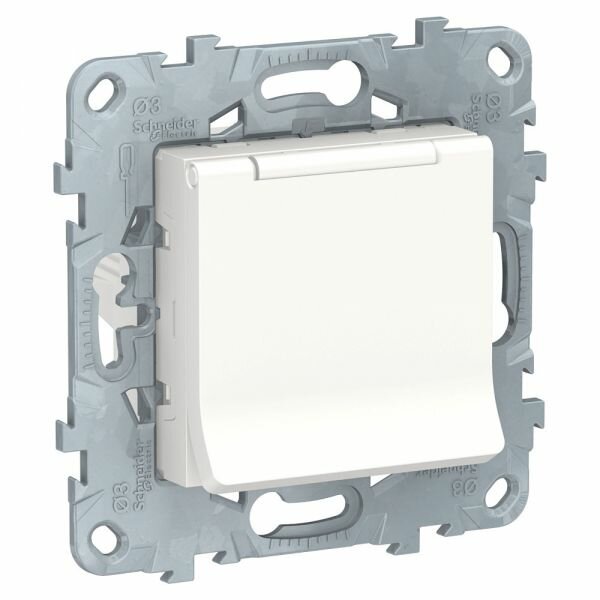 2 шт. Schneider Electric Unica New Белый Розетка с/з со шторками с крышкой 16А 250В IP40 NU503718TA