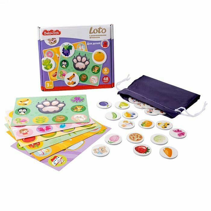 Лото Десятое Королевство "Baby Toys", для детей, с деревянными фишками (4926)