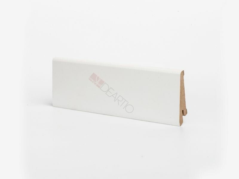 Плинтус напольный 16х60 мм белый мдф белоснежный с кабель каналом ударопрочный